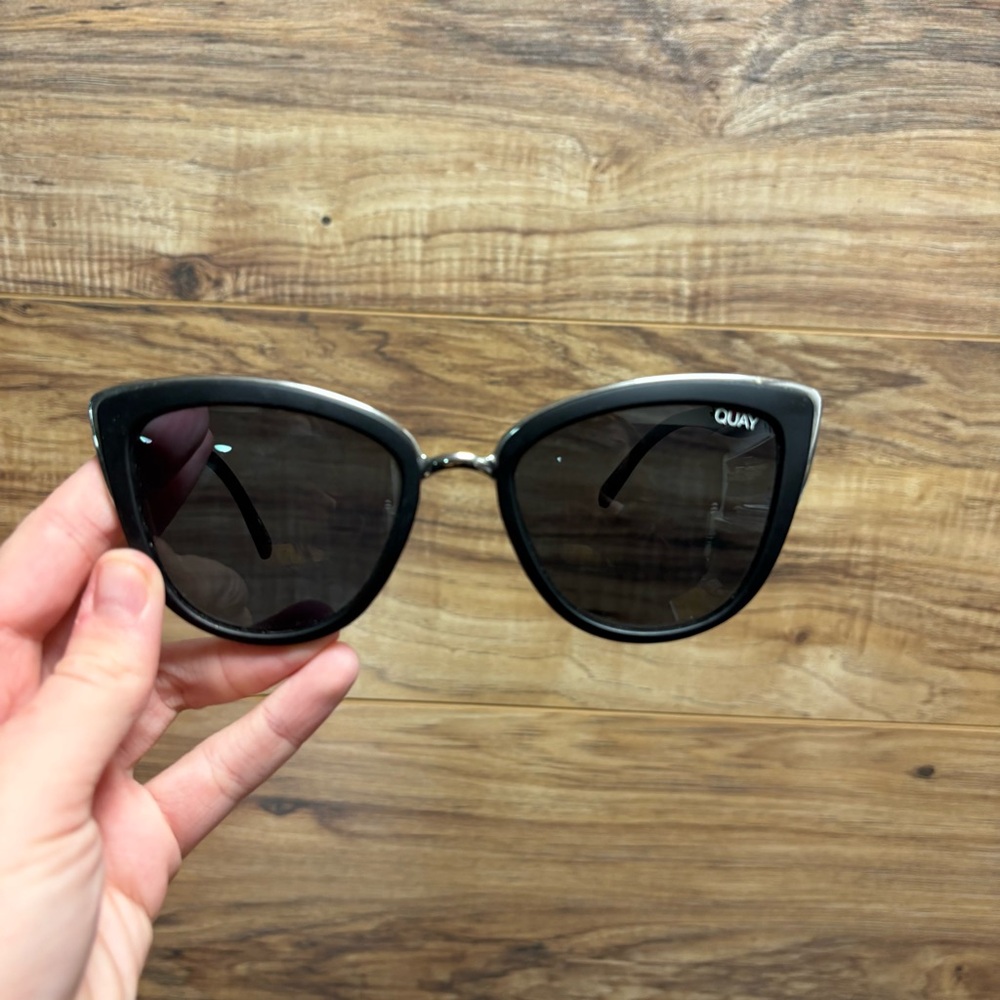 Quay Australia Black Cat-Eye Sunglasses
